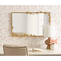 Miroir Rectangulaire Floral en Métal, Doré