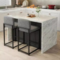 Tabourets de bar modernes en similicuir, hauteur comptoir avec dossier ergonomique et repose-pieds stable