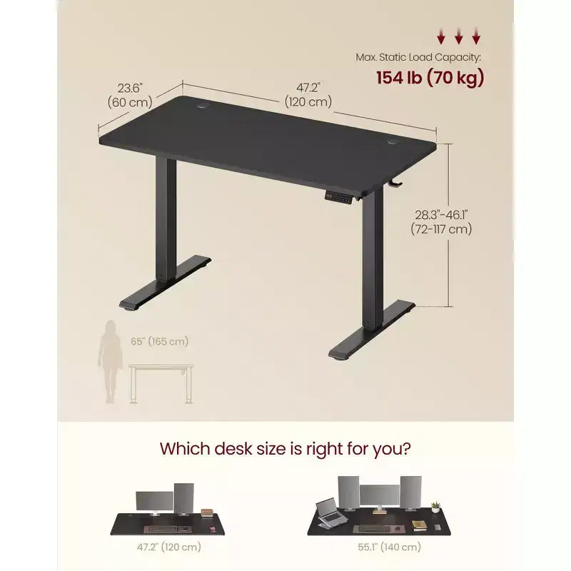 Bureau électrique réglable en hauteur, Rappel de sédentarité, 4 hauteurs mémorisables
