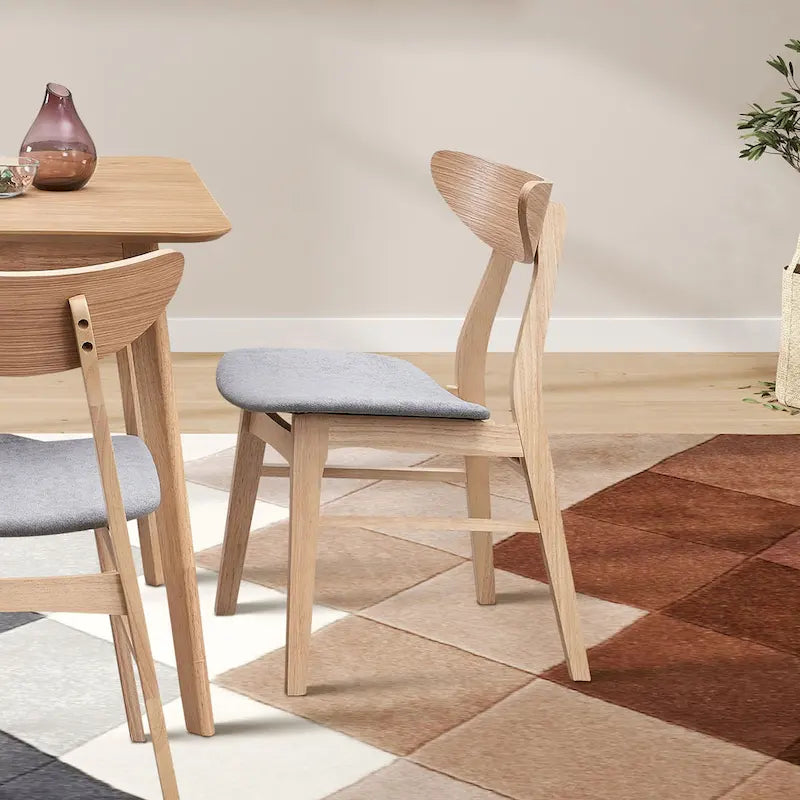 Modern 2-Piece Wooden Dining Chair Set, Wooden Frame with Backrest and Cushioned Seat, Suitable for Dining Room and Living Room