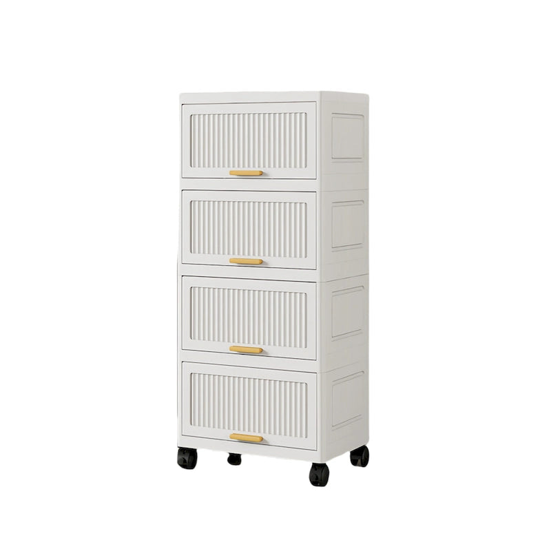 Kitchen Carts, Flip Open Storage Box With Wheels, Movable Storage Cabinet, Kitchen Shelf, Movable Storage Box-White