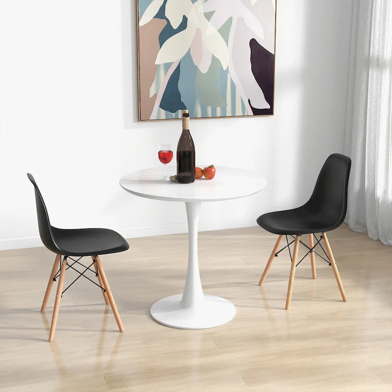 Gymax 5 PCS Dining Set Modern Round Dining Table 4 Chairs for Small