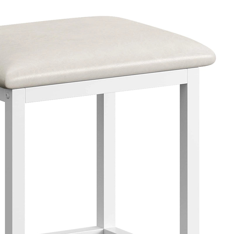 Moasis Rolling Kitchen Island with Trash Can Storage Cabinet and 2 Bar Stools