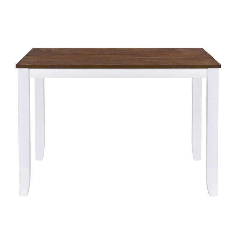 5 Piece Wood Table and Chair Set, Kitchen Dining Table Set for 4 with Rectangle Table and 4 X-Back Upholstered Chairs