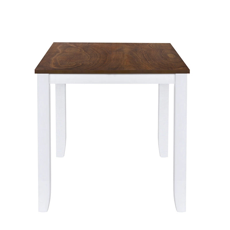 5 Piece Wood Table and Chair Set, Kitchen Dining Table Set for 4 with Rectangle Table and 4 X-Back Upholstered Chairs