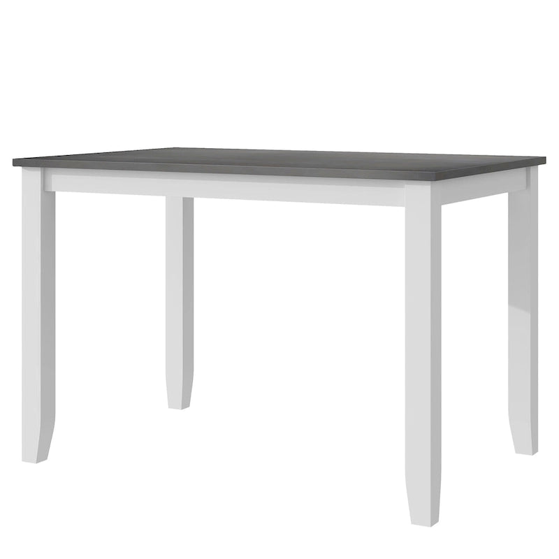 5 Piece Wood Table and Chair Set, Kitchen Dining Table Set for 4 with Rectangle Table and 4 X-Back Upholstered Chairs