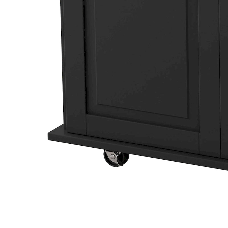 Kitchen Island Cart With 2 Door Cabinet And Three Drawers(no include stool)