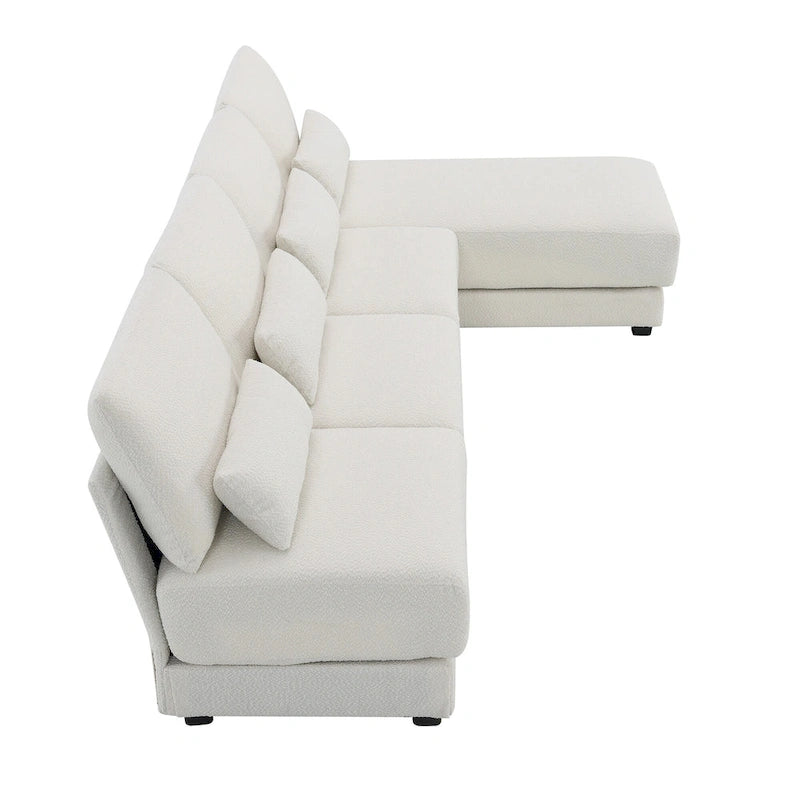 Convertible L-shaped Couch,Wide Seat Sectional Sofa wReversible Chaise