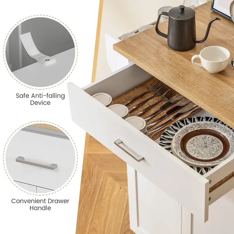 Gymax Rolling Kitchen Island Utility Kitchen Cart Storage Cabinet - See Details