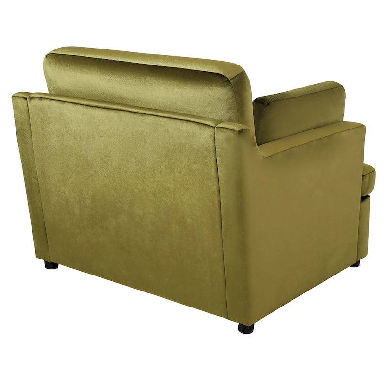 Green Modern 37 Accent chair with Plastic Legs and Pillows for Living Room