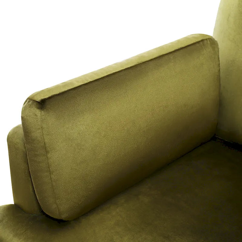 Green Modern 37 Accent chair with Plastic Legs and Pillows for Living Room