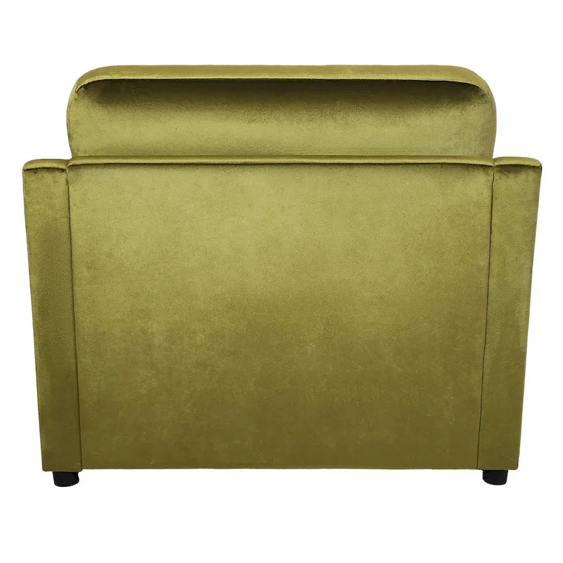 Green Modern 37 Accent chair with Plastic Legs and Pillows for Living Room
