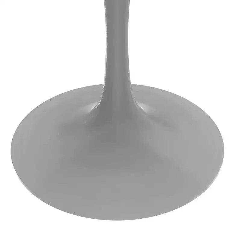 Table moderne du milieu du siècle avec un plateau rond en MDF de 48 pouces et une base piédestal en acier blanc