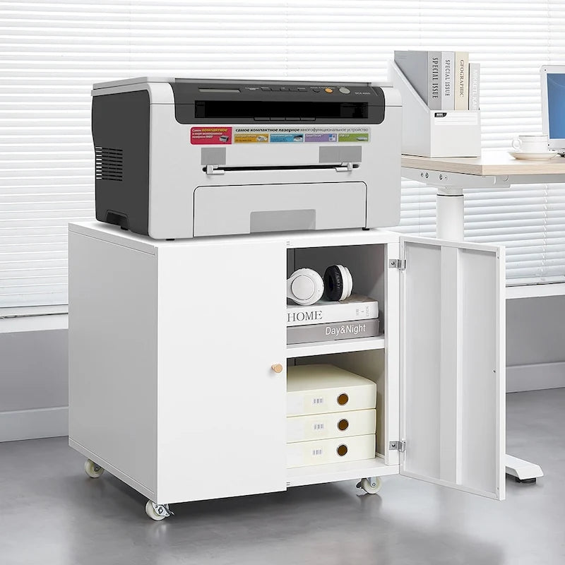 Metal Printer Stand with Storage Mobile Printer Tables
