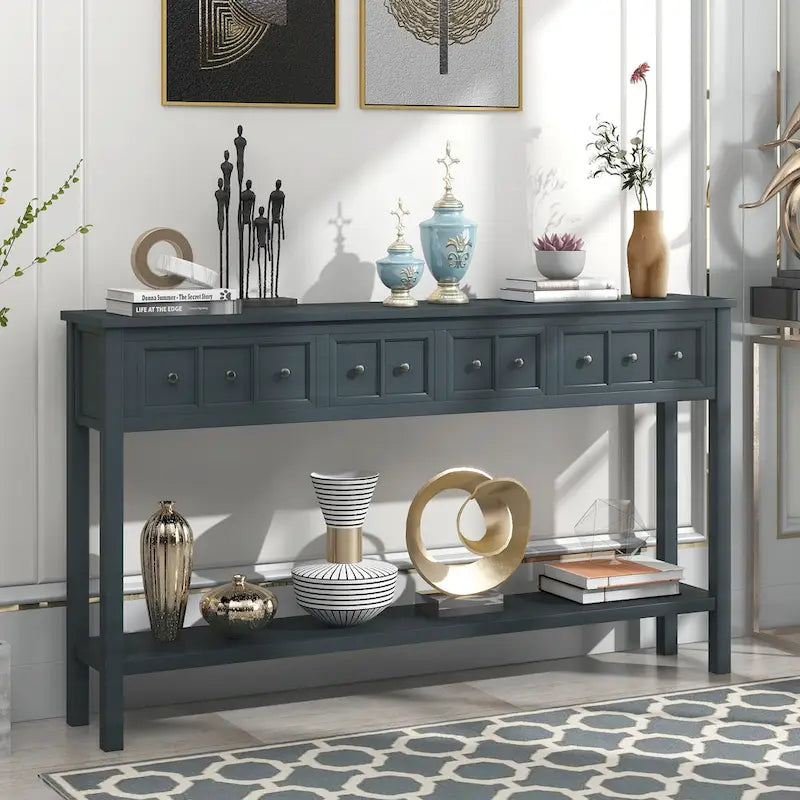 TREXM Rustic Entryway Console Table
