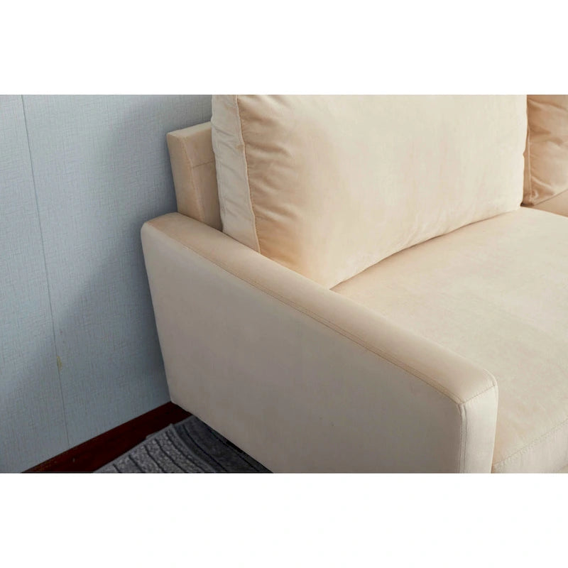 Velvet Square Arm Sofa