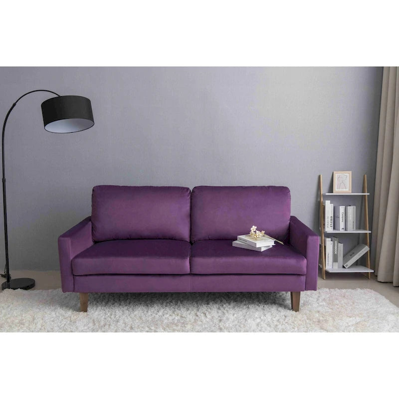 Velvet Square Arm Sofa