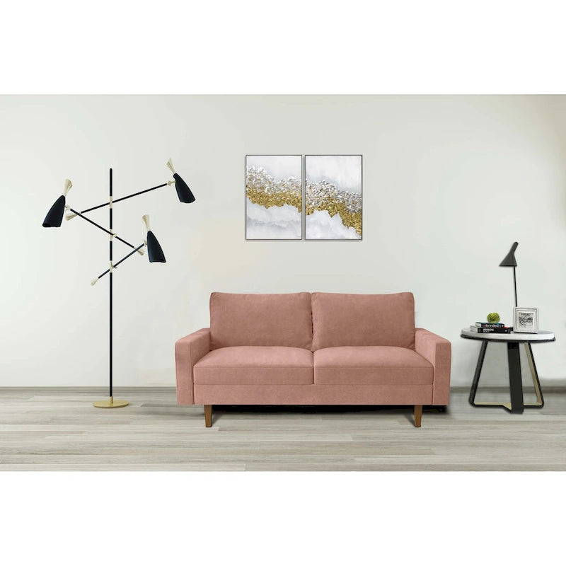 Velvet Square Arm Sofa