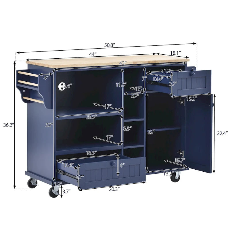 Kitchen Island Cart with Storage