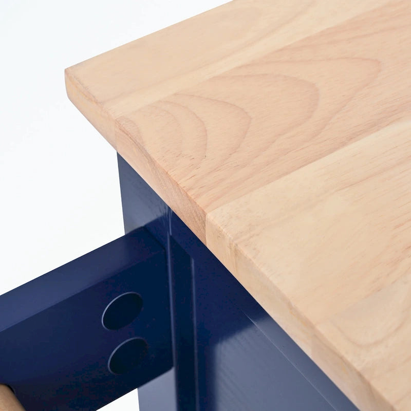 Kitchen Cart with Rubber Wood Countertop