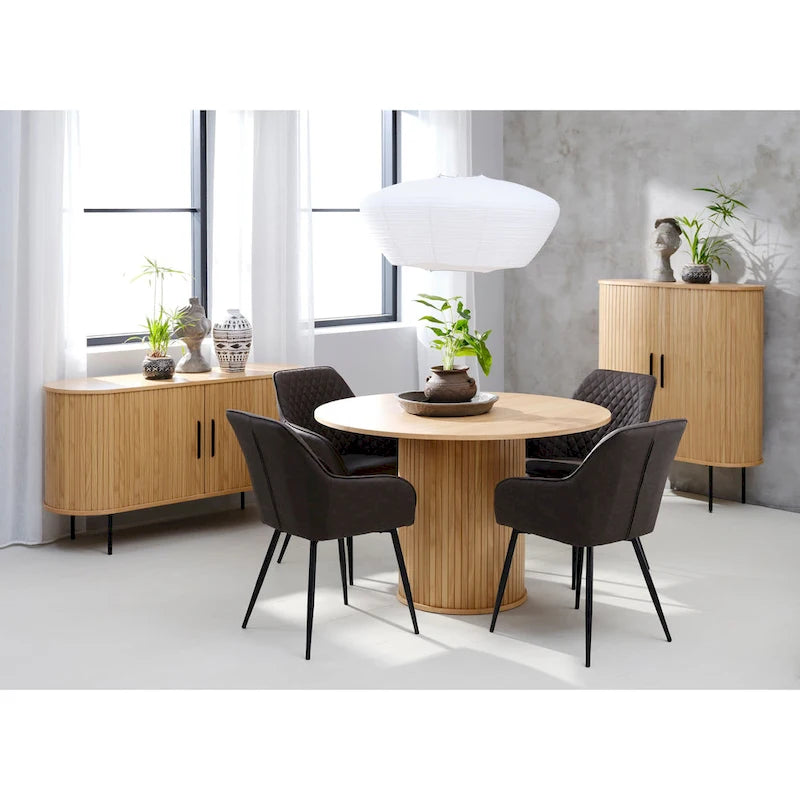 Rye Studio Nicola Mid-Century Modern Pedestal Dining Table