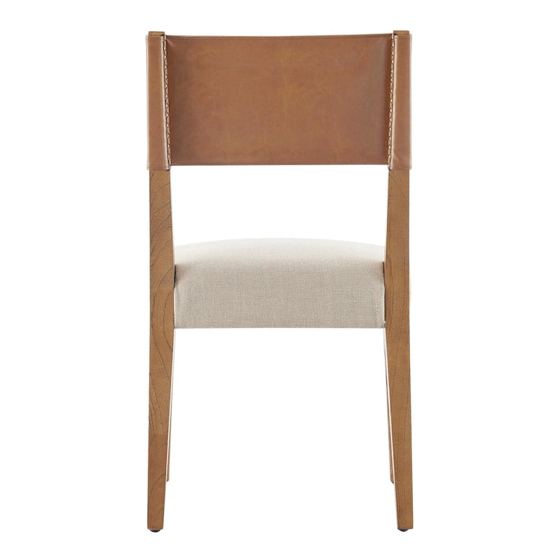 Kylo Faux Leather/ Linen Dining Side Chair, (Set of 2)