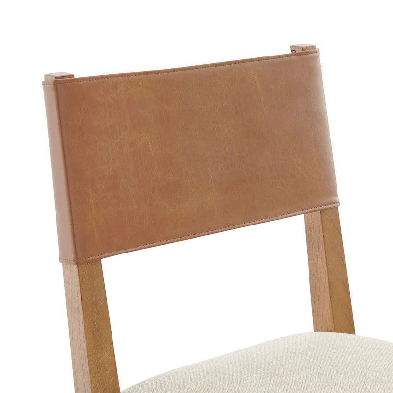 Kylo Faux Leather/ Linen Dining Side Chair, (Set of 2)