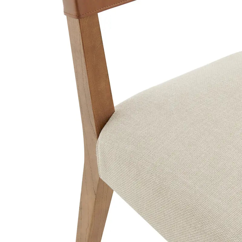 Kylo Faux Leather/ Linen Dining Side Chair, (Set of 2)