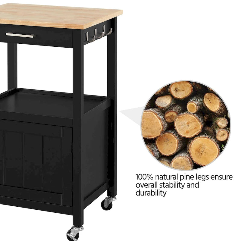 Yaheetech Rolling Kitchen Cart Storage Island Kitchen Cart