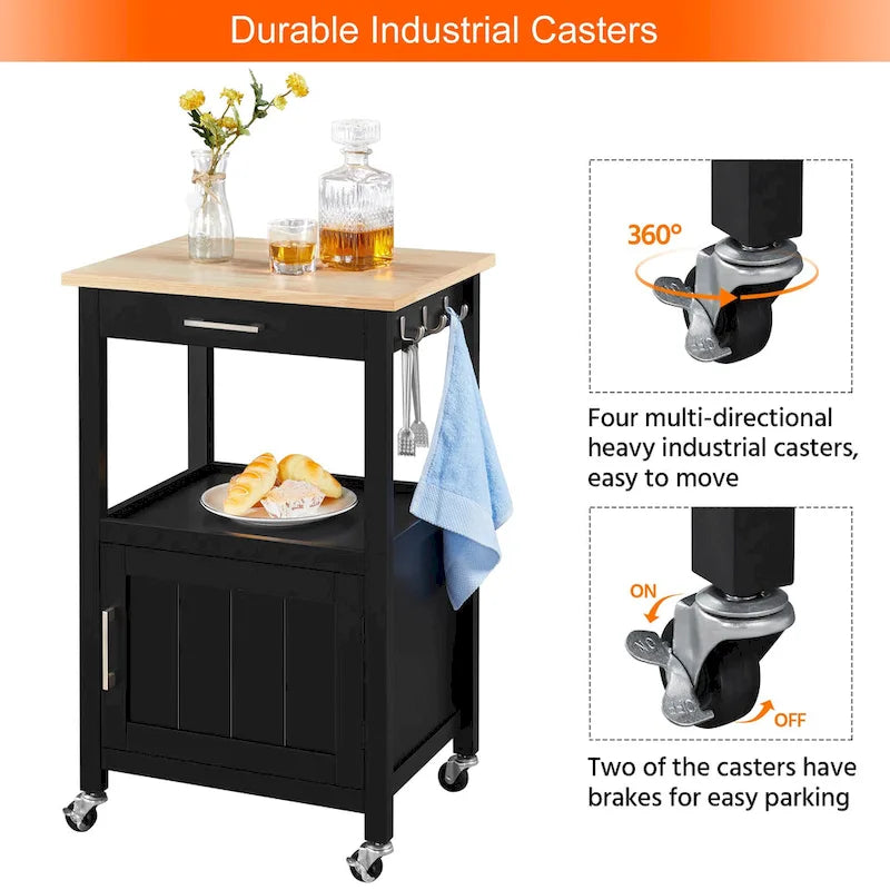 Yaheetech Rolling Kitchen Cart Storage Island Kitchen Cart
