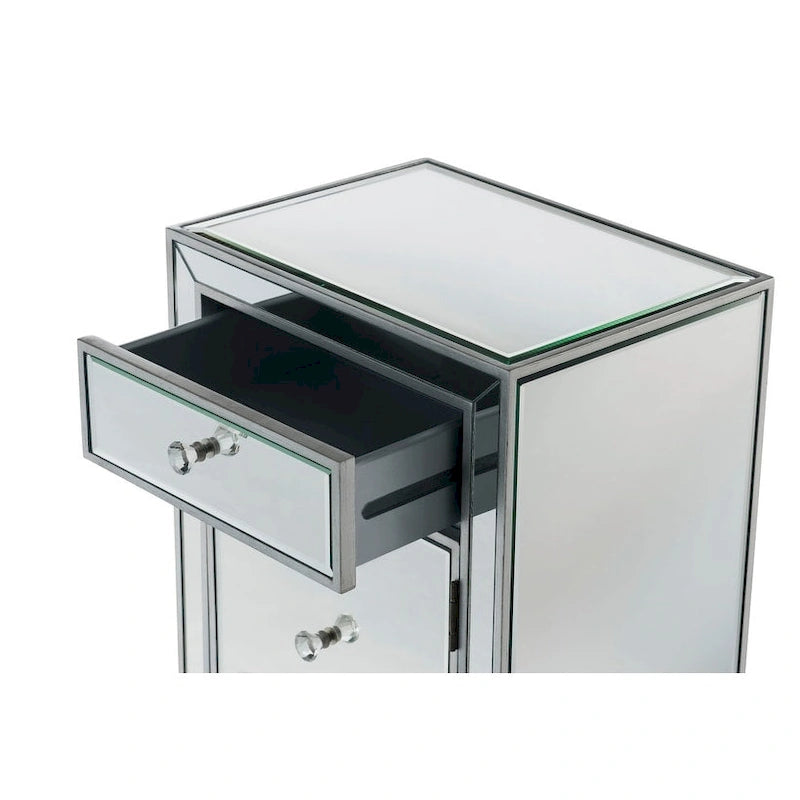 Reflexion Collection Rosa 18-inch Wide Mirrored 1-drawer Nightstand