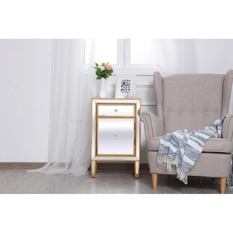 Reflexion Collection Rosa 18-inch Wide Mirrored 1-drawer Nightstand
