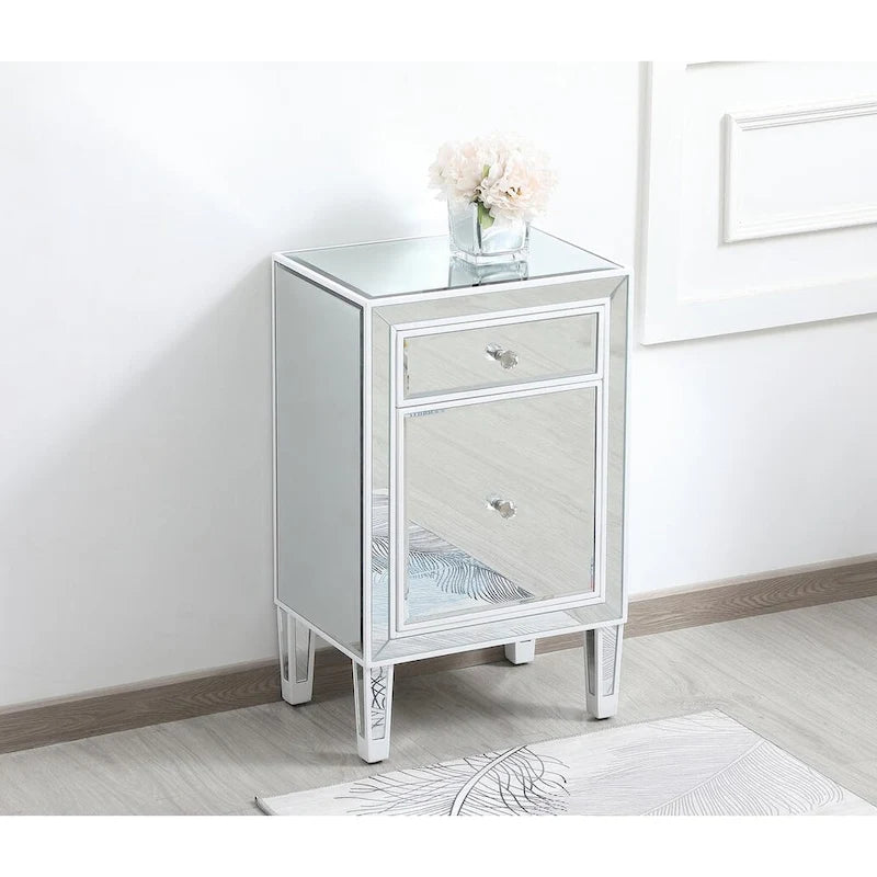 Reflexion Collection Rosa 18-inch Wide Mirrored 1-drawer Nightstand