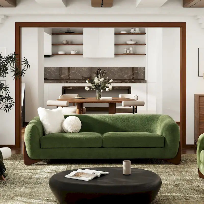 Alpine 90.5 Sherpa Upholstered Sofa