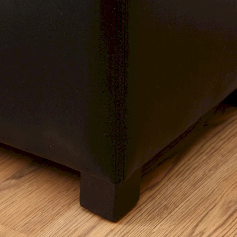 Warehouse of Tiffany Ariel Black Faux-Leather Storage Bench with Removable Lid