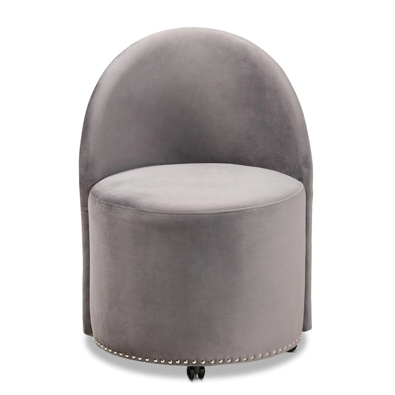 Bethel Glam and Luxe Velvet Rolling Accent Chair
