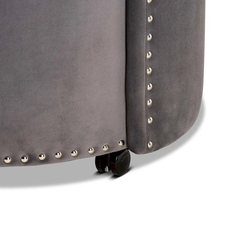 Bethel Glam and Luxe Velvet Rolling Accent Chair