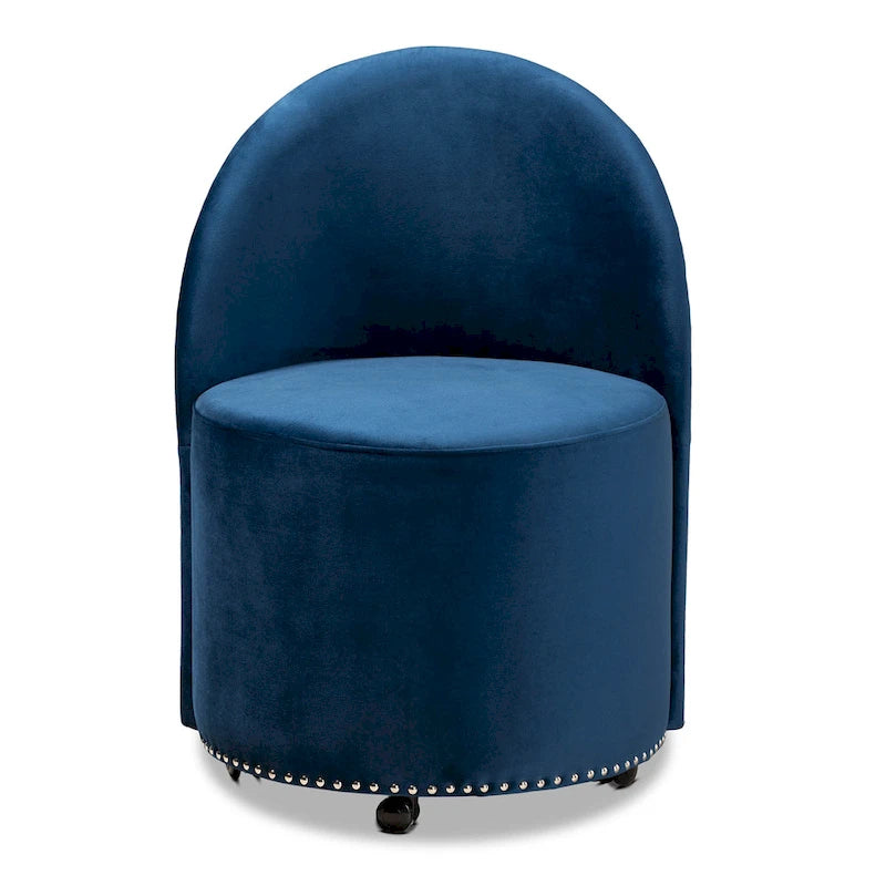 Bethel Glam and Luxe Velvet Rolling Accent Chair