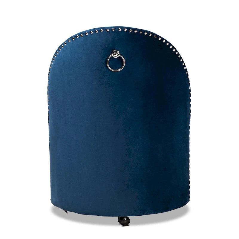 Bethel Glam and Luxe Velvet Rolling Accent Chair