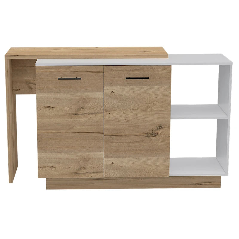 FM Furniture Aspen Kitchen Island, Two Concealed Shelves , Three Divisions