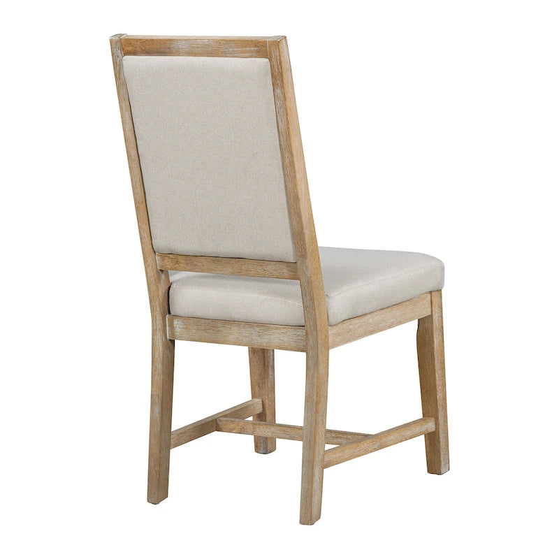 5-Piece Dining Set Extendable Round Table and 4 Upholstered Chairs Farmhouse Dining Set