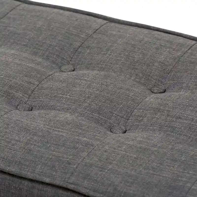 Mid-Century Fabric Button-Tufted Bench by Baxton Studio