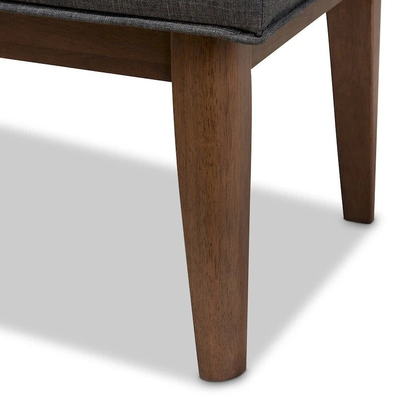 Mid-Century Fabric Button-Tufted Bench by Baxton Studio