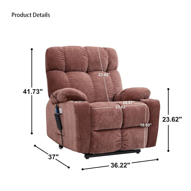 Motor Power Lift Recliner Chair for Elderly with Heat Massage