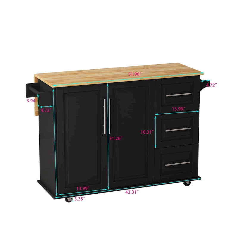 Kitchen Island Cart with 2 Door
