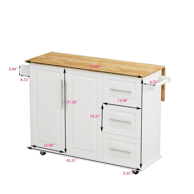 Kitchen Island Cart with 2 Door