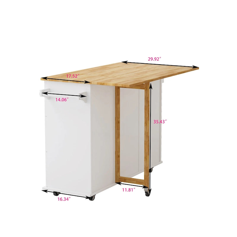 Kitchen Island Cart with 2 Door