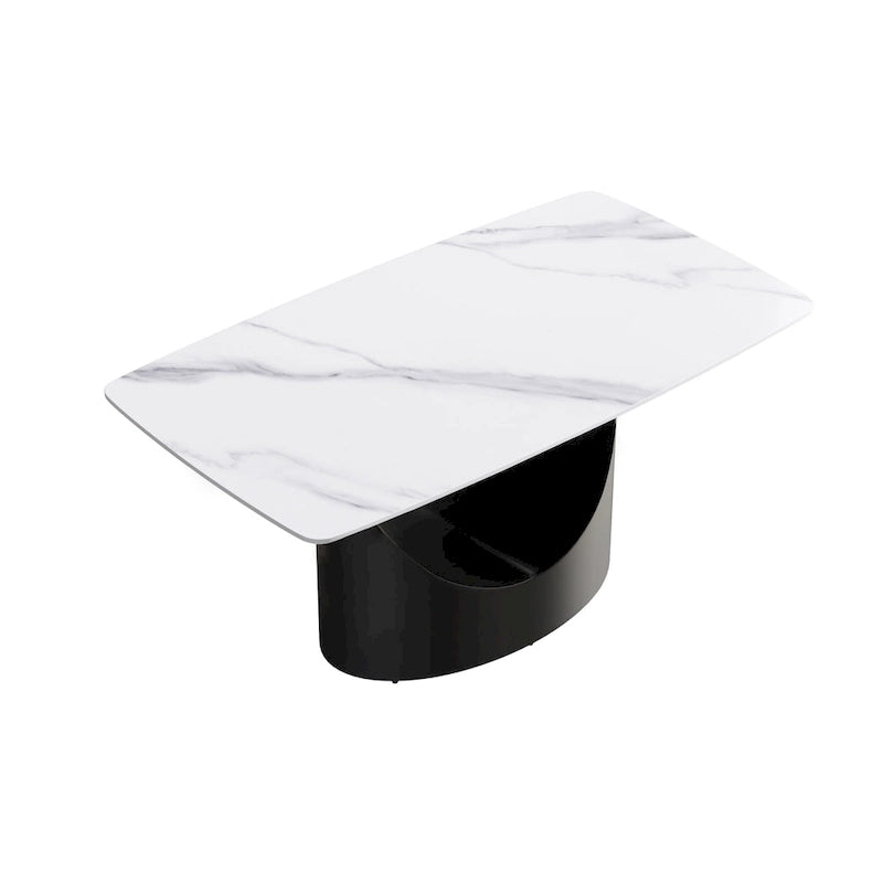 63 inch Modern White Rectangular Dining Table