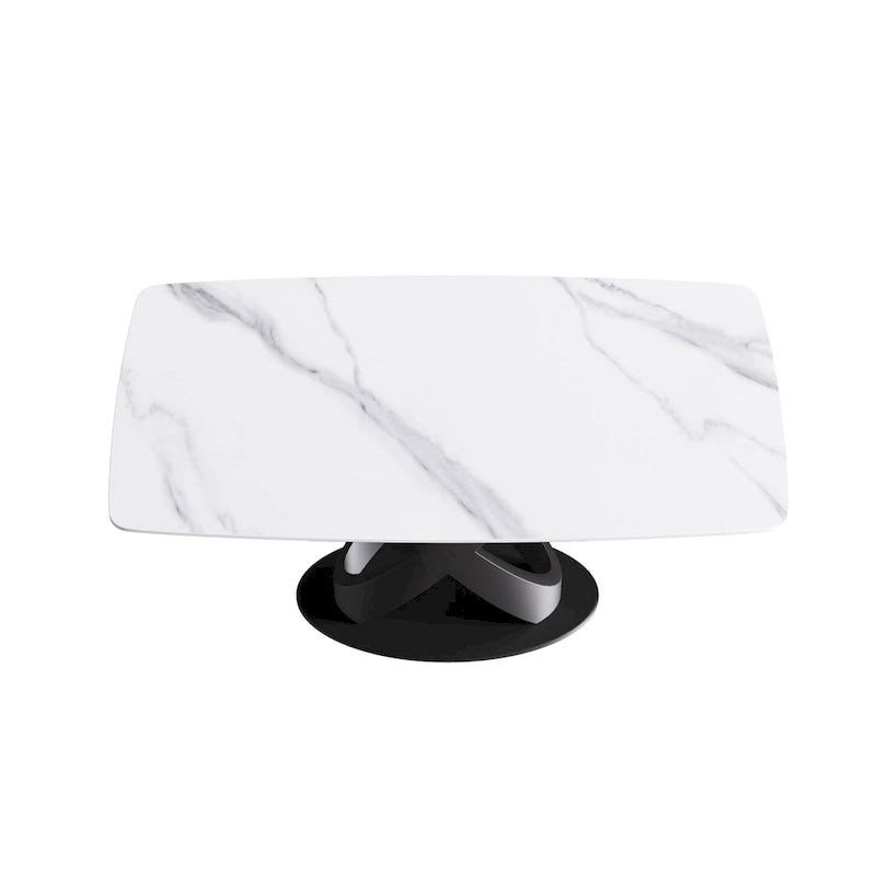 63 inch Modern White Rectangular Dining Table