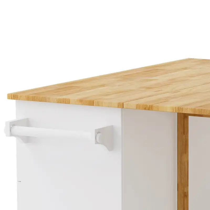 Kitchen Island Cart with 2 Door Cabinet and 3 Drawers